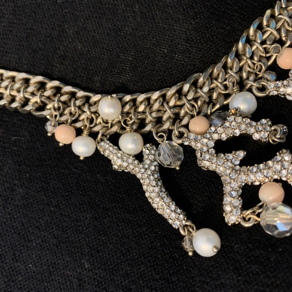 Badgely Mischa Necklace - coral, pearl and crystal beads - Stunning - Picture 7 of 7